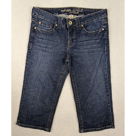 REFUGE - Y2K MEDIUM WASH CAPRI JEANS - SIZE 9 - Picture 2 of 7